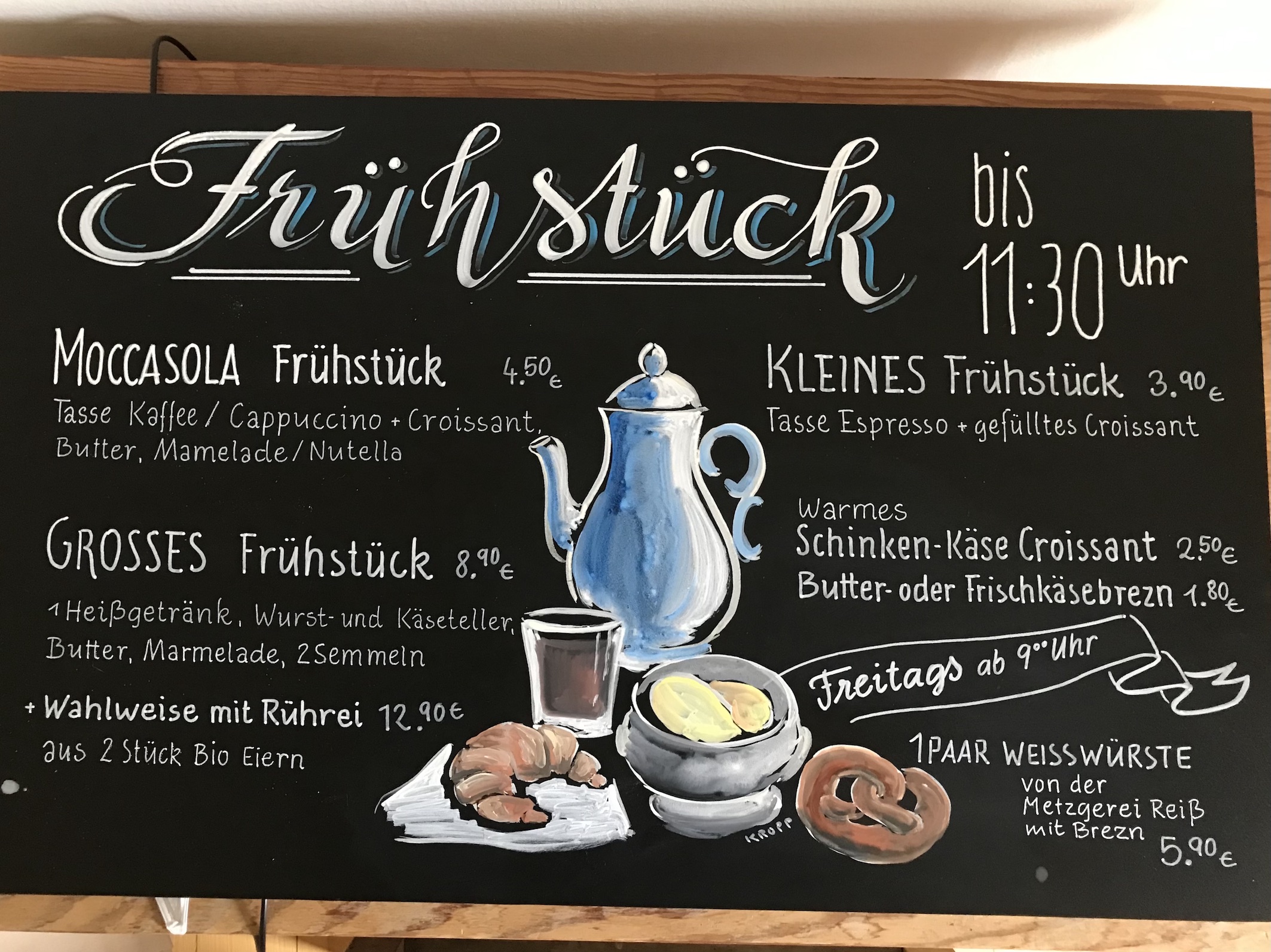 Kreidetafel für Lebenshilfe Cafe Moccasola - München