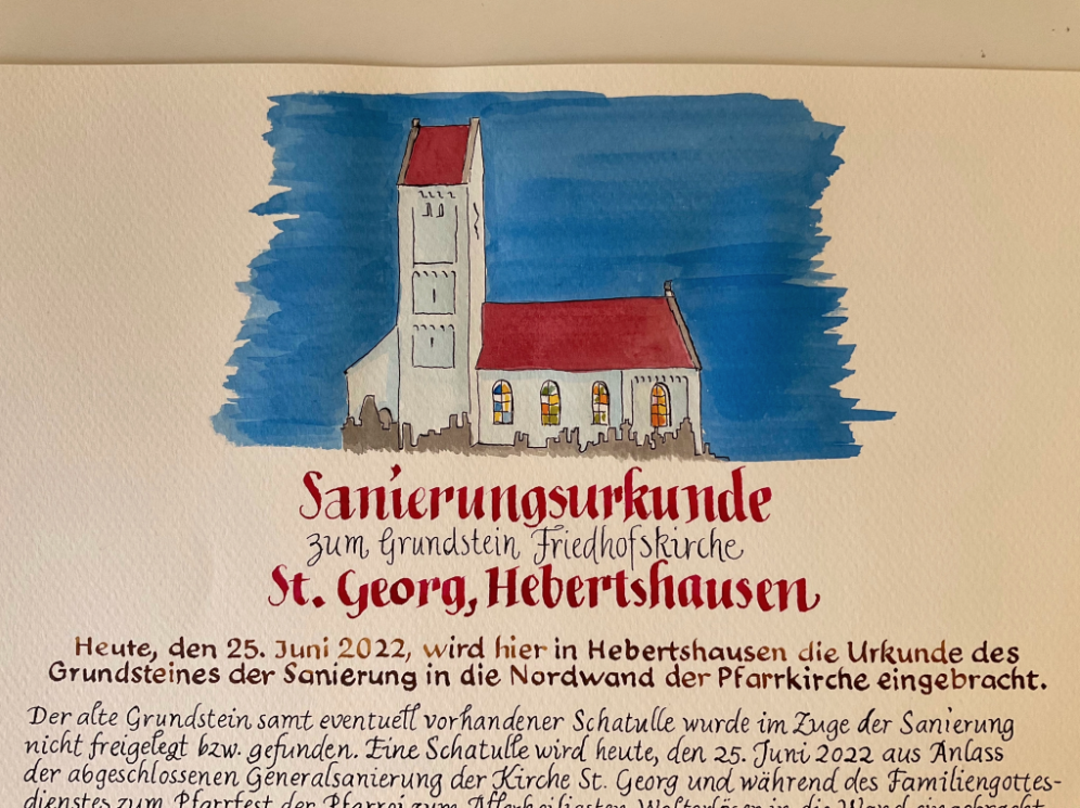 Sanierungsurkunde St Georg, Hebertshausen