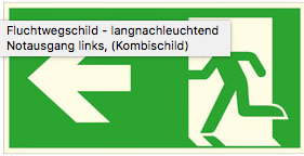 Fluchtwegbeschilderung aktuelle Norm, langnachleuchtend, verschiedenste Informationen und Materialien