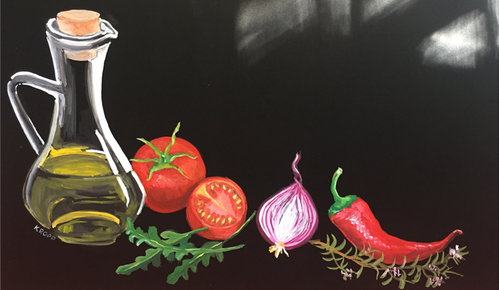 Pinselhandschrift auf Tafelkreideflächen, für Gastronomie oder zu Hause