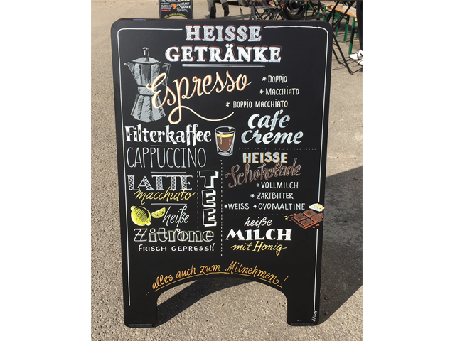 Kreidetafel, Tafelkunst, Illustration und Kalligraphie, Cafe Tafel, Tafelschrift